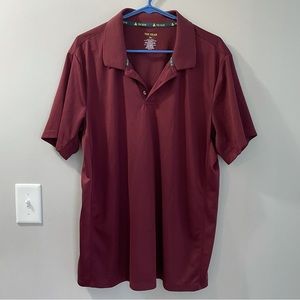 Men’s Tek Gear maroon red golf polo